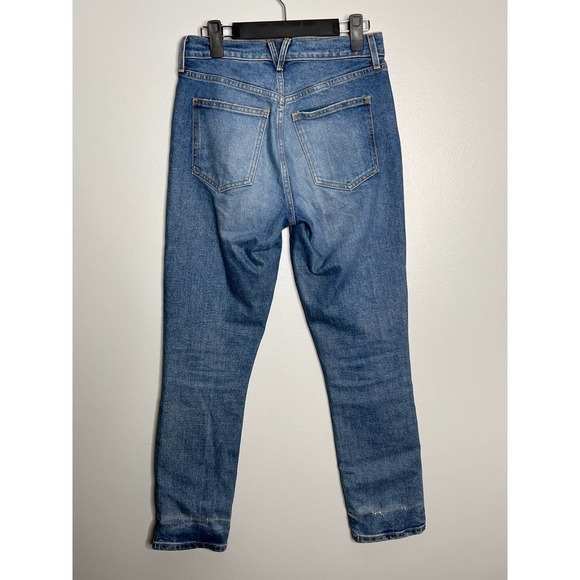 Veronica Beard Ryleigh High Rise Slim Straight Patched Jeans Blue Inseam 28” - Picture 10 of 14